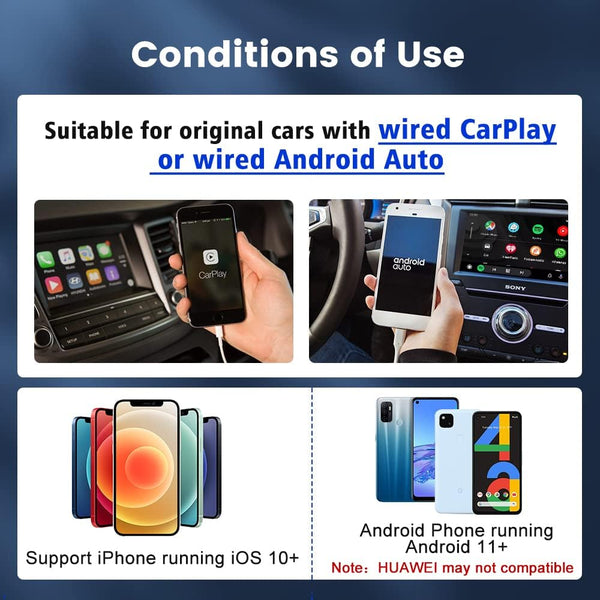 2024 CarlinKit 5.0 2air Wireless Adapter for Apple CarPlay and Android Auto,For cars wired apple CarPlay or wired Android Auto Function,(Model year:2017 to 2024) plug and play