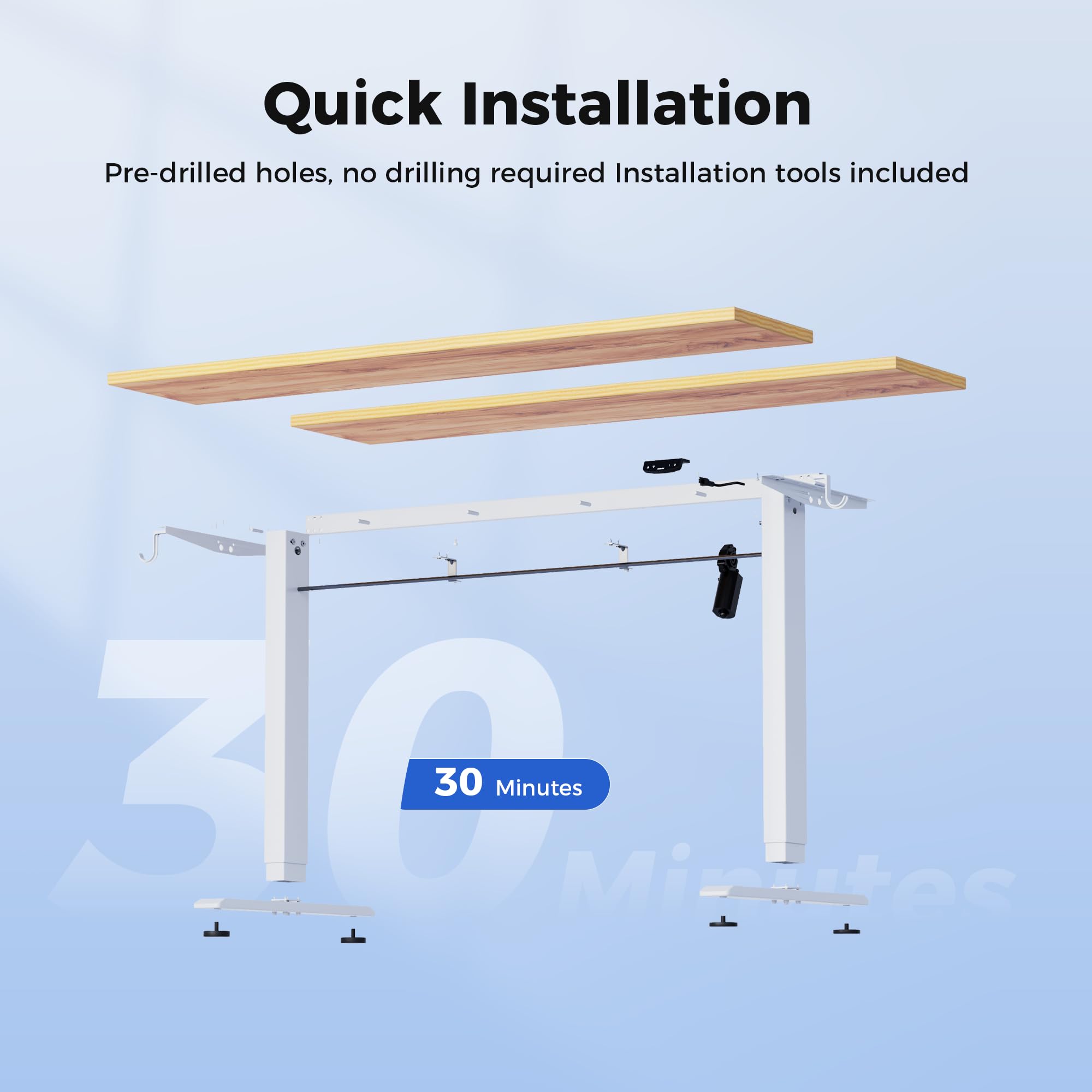 Agilestic L-Shaped Electric Standing Desk, 140cm Height Adjustable Sit-Stand Desk for Home Office, Ergonomic Computer Desk with Spliced Board, White