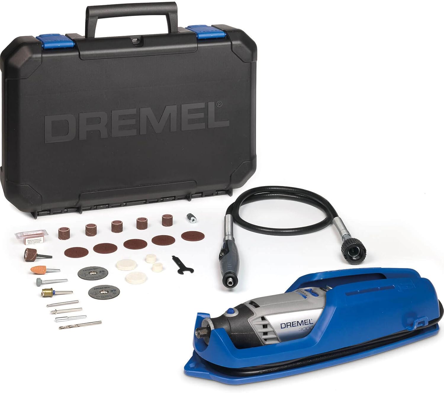 Dremel 3000 Rotary Tool 130 W, Multi Tool Kit with 1 Attachment 25 Accessories, Variable Speed 10.000-33.000 RPM