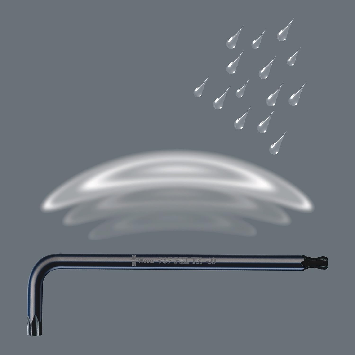 Wera 967 PKL TORX® Ball-end BlackLaser L-key set in a two-component clip, 9pc, 05024242001