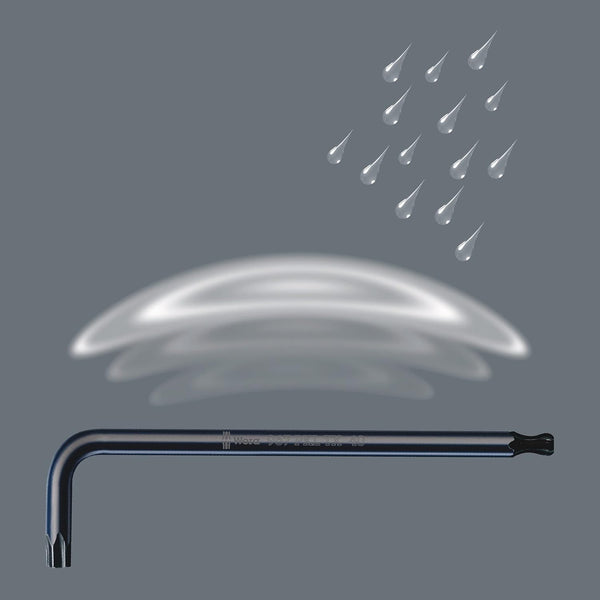 Wera 967 PKL TORX® Ball-end BlackLaser L-key set in a two-component clip, 9pc, 05024242001