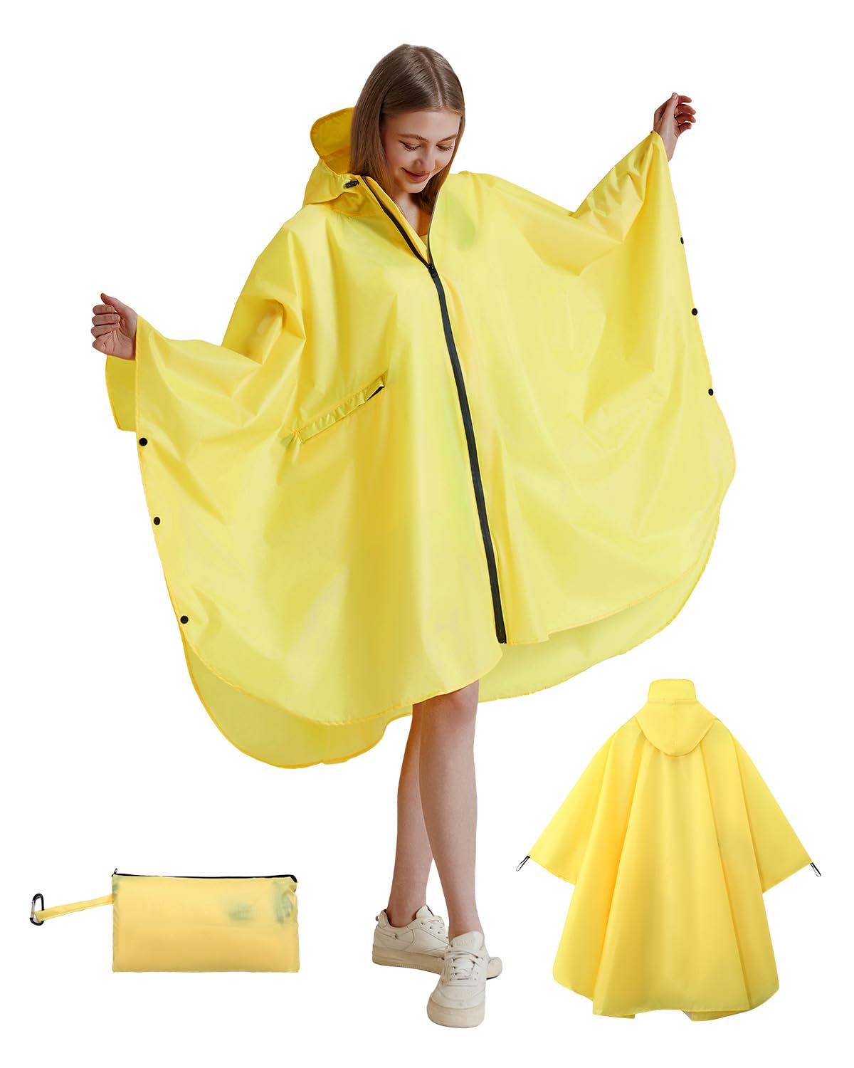 Victoper Waterproof Poncho Adult, Reusable Rain Poncho Adult Waterproof Poncho Waterproof Adult Lightweight Waterproof Raincoat for Outdoor Hiking Camping Cycling Traveling