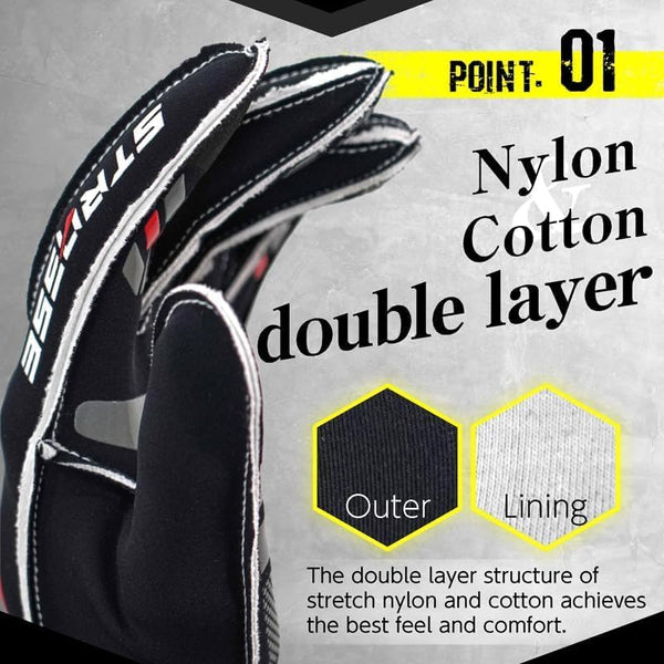 ＳＴＲＡＳＳＥ STRASSE Racing Gloves Outstitch Outseam Gaming Gloves Hankon Race Sim Gran Turismo (Black, XXL)