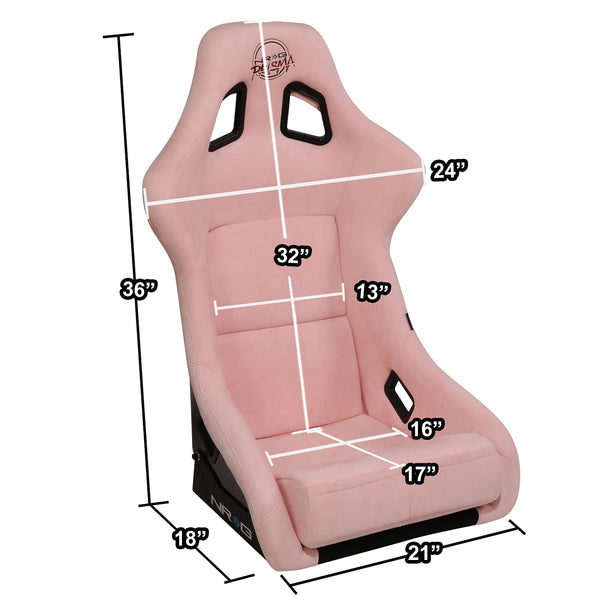 NRG Innovations NRG-FRP-302BK-ULTRA Universal Fixed Back Bucket Racing Seat for 6-Point Harnesses, Size L, Black Cover, Black -ULTRA, 24" W X 36" H X 18" D