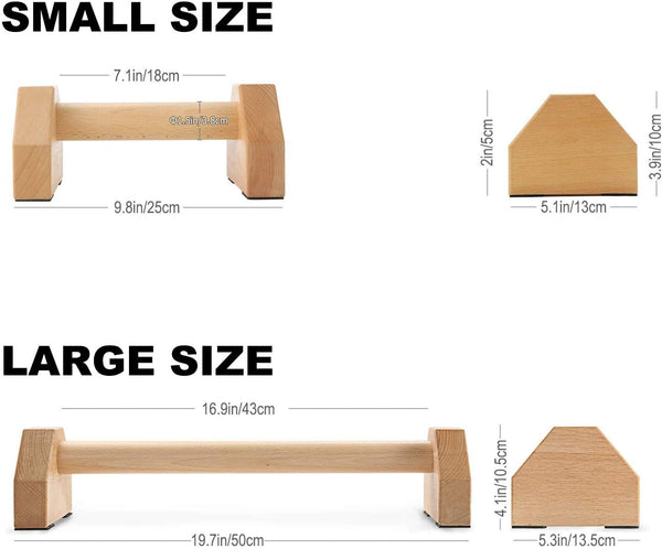 PELLOR Push-ups Bar Wooden Press-up Support Stand I-shaped Anti-slip Indoor and Outdoor Arm Chest Muscle Training Fitness Equipment