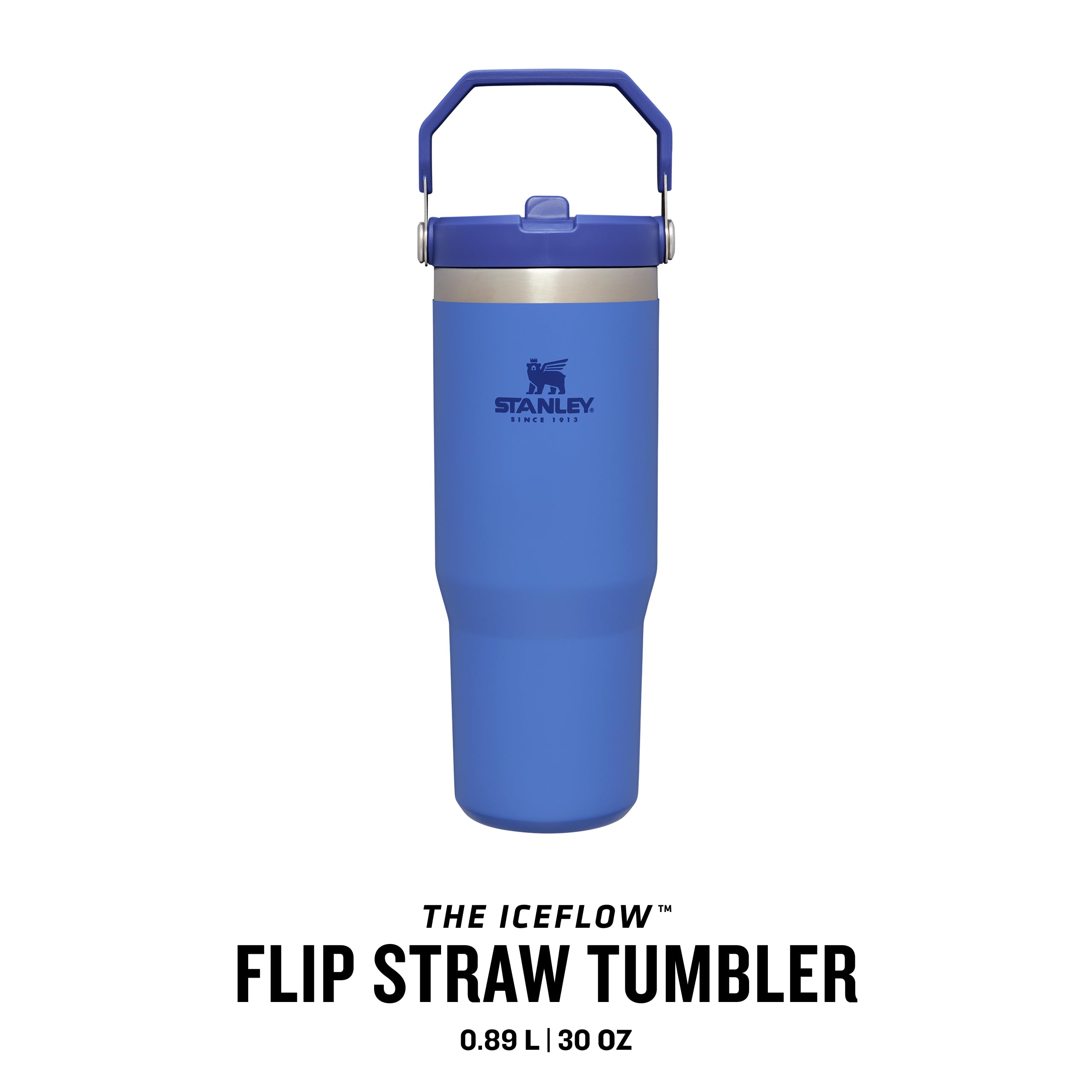 Stanley Flip Straw Tumbler 1.0 Water Bottle With Straw 0.89L - Keeps Cold For 12+ Hours - Easy To Carry - Dishwasher Safe - Stainless Steel Thermal Flask - BPA-Free Travel Mug - Navy