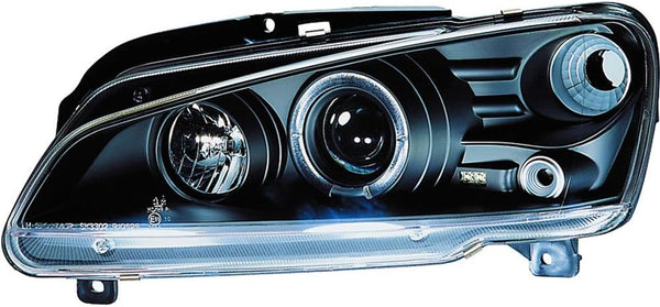 Set Headlights (LHD) compatible with Peugeot 106 1996- - Black - incl. Halos & Indicators