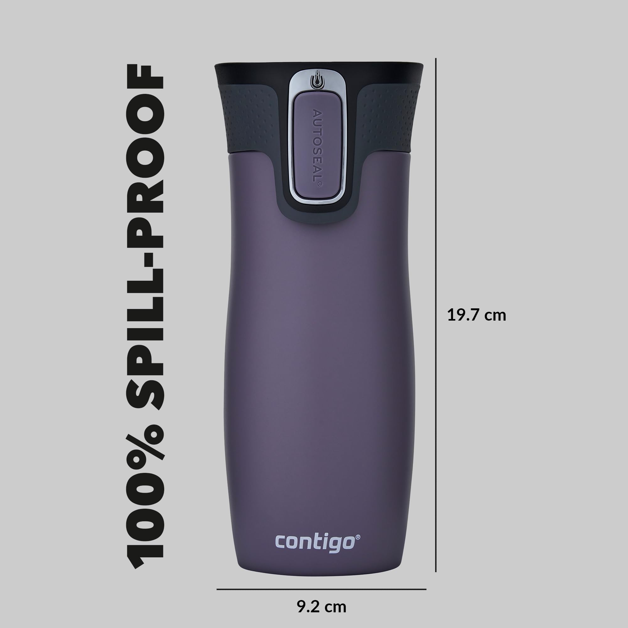 Contigo West Loop Autoseal Travel Mug, Stainless Steel Thermal Mug, Vacuum Flask, Leakproof Tumbler, Coffee Mug with BPA Easy-Clean Lid