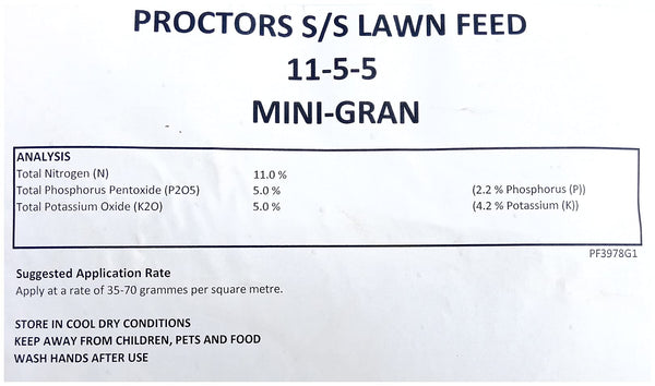 20kg bag of Proctors Spring and Summer Lawn Grass Food