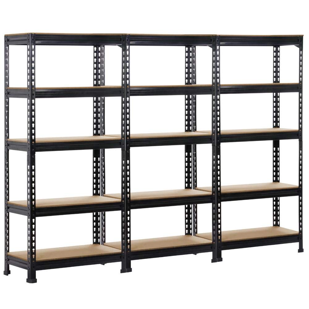 Yaheetech 5 Tier Garage Shelving Units, Heavy Duty Racking shelves, 150KG Per Shelf/750KG Capacity, 70cmx30cmx150cm（LxWxH,Dark Gray
