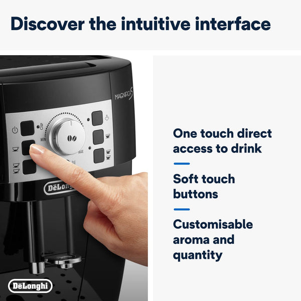 De'Longhi Magnifica Evo Next ECAM312.80.TB, Automatic Coffee Machine With Automatic Milk Frother, Bean To Cup Coffee and Cappuccino Machine with Intuitive Touch Display, Black/Titanium