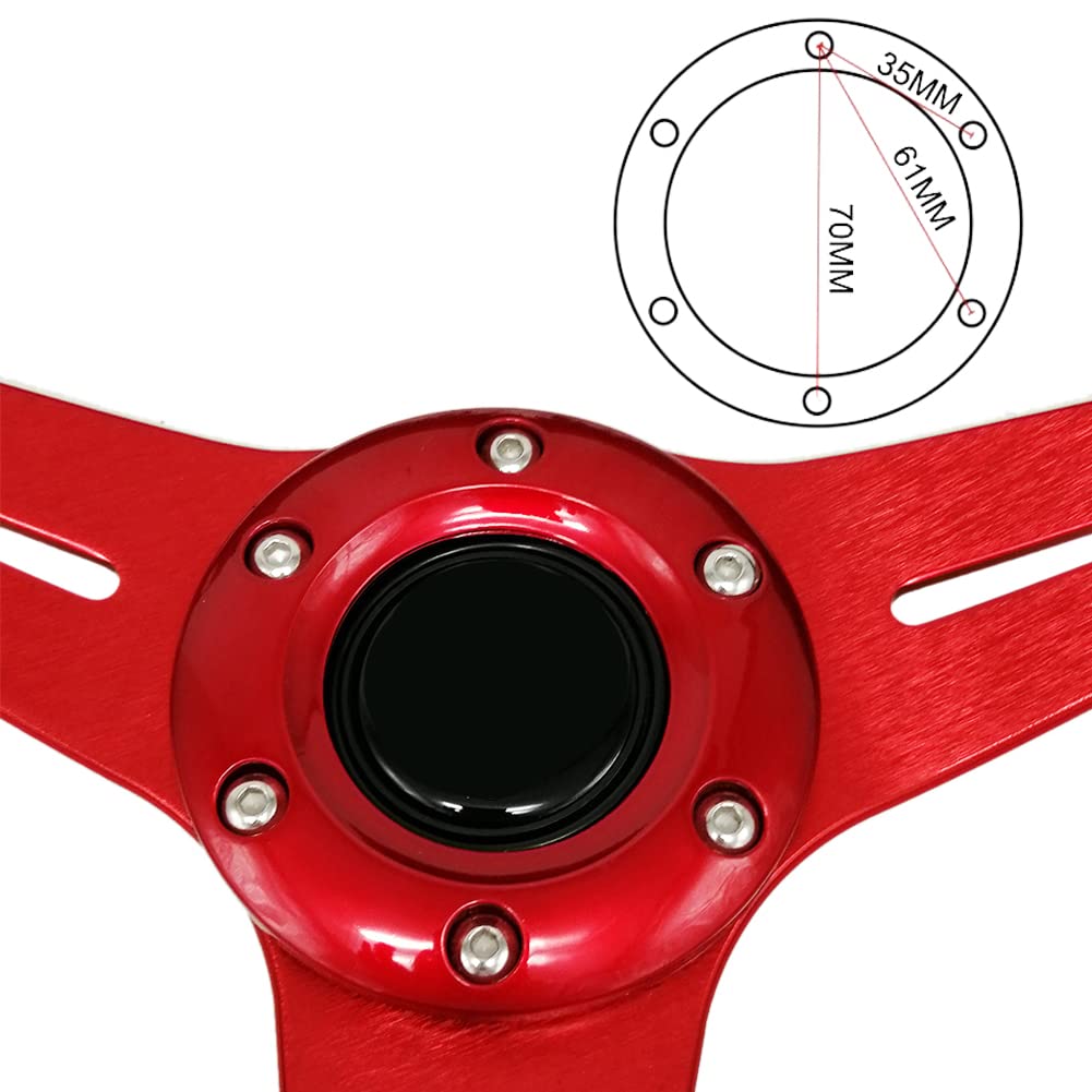 YEHICY Auto Racing Flat Steering Wheel with Purple Spokes 350mm 13.8”6 Bolts Grip Vinyl Leather Universal Simulation Game Steering Wheel For Logitech G29 G920 G923