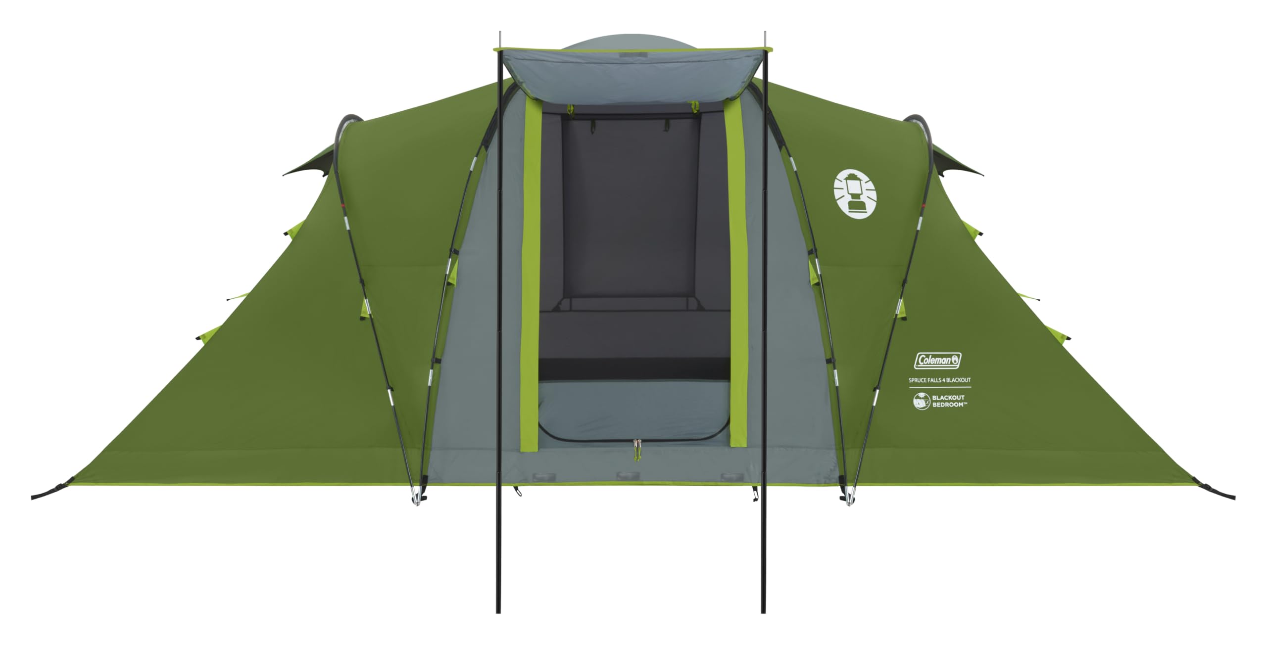 Coleman Spruce Falls 4 Tent | 4 Man Vis-a-Vis Family Tent with 2 opposite XXL size Bedrooms and Living area | 4 Person Camping Tent | 3000mm Waterproof | Sewn-in Groundsheet