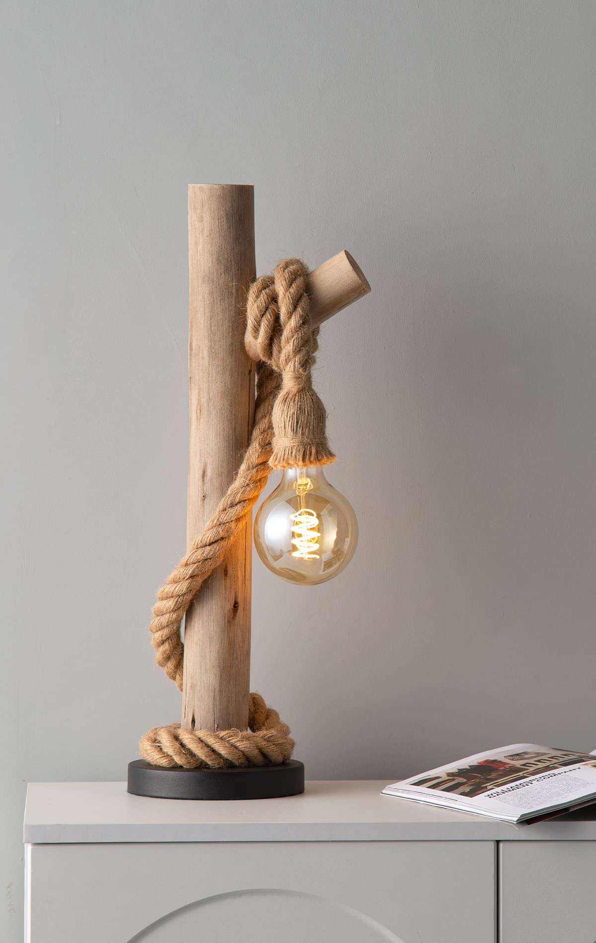 Home Sweet Home Country House Table Lamp Maritime | 23/23/60 cm | Bedside Lamp | Suitable for E27 LED Bulbs | with Cable Switch | Suitable for Living