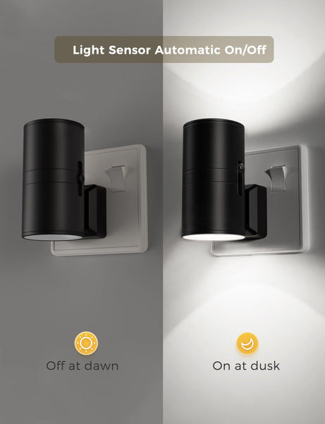 LOHAS-LED Night Light Plug In Wall,1 Pack, Modern Night Light with Dusk to Dawn Sensor, Adjustable Brightness 0-100LM, 3000K Warm White, Dimmable Night Light for Hallway Bathroom Bedroom Stair Toddler