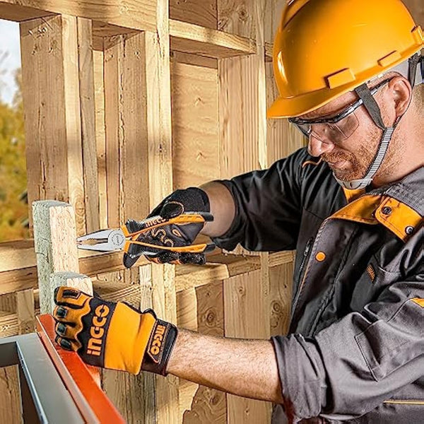 INGCO 4Pcs Pliers Set 8 Inch Combination Plier 7 Inch Diagonal Cutting Plier 6 Inch Long Nose 10 Inch Pump with Stackable Plastic Box HKTV01P041