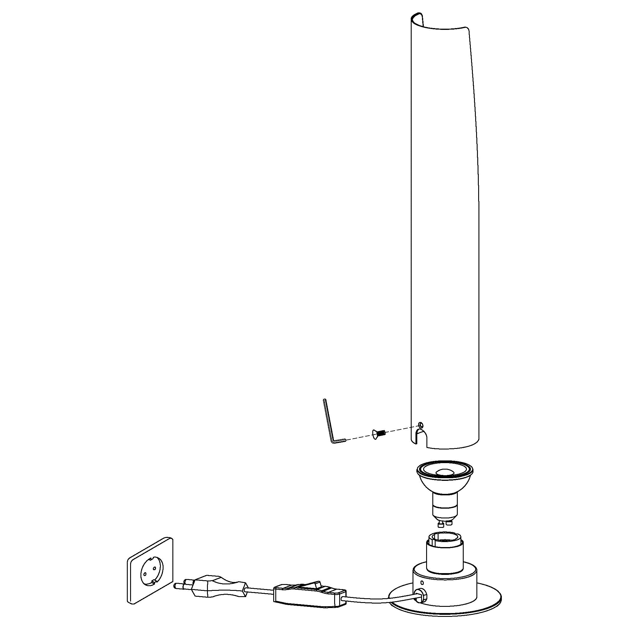 Eglo Table Lamp Barbotto, 1 Bulb Table Light, Steel Rod Lamp, Colour: Black, Gold, Socket: GU10, incl. Switch.