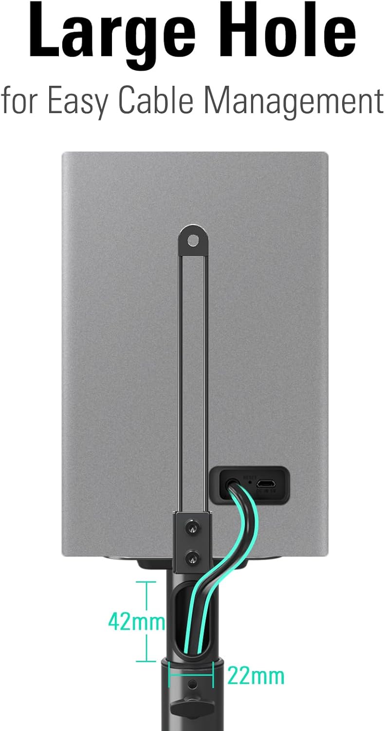 Mounting Dream Speaker Stands Height-Adjustable for Satellites up to 5 kg, Set of 2 Floor Stands