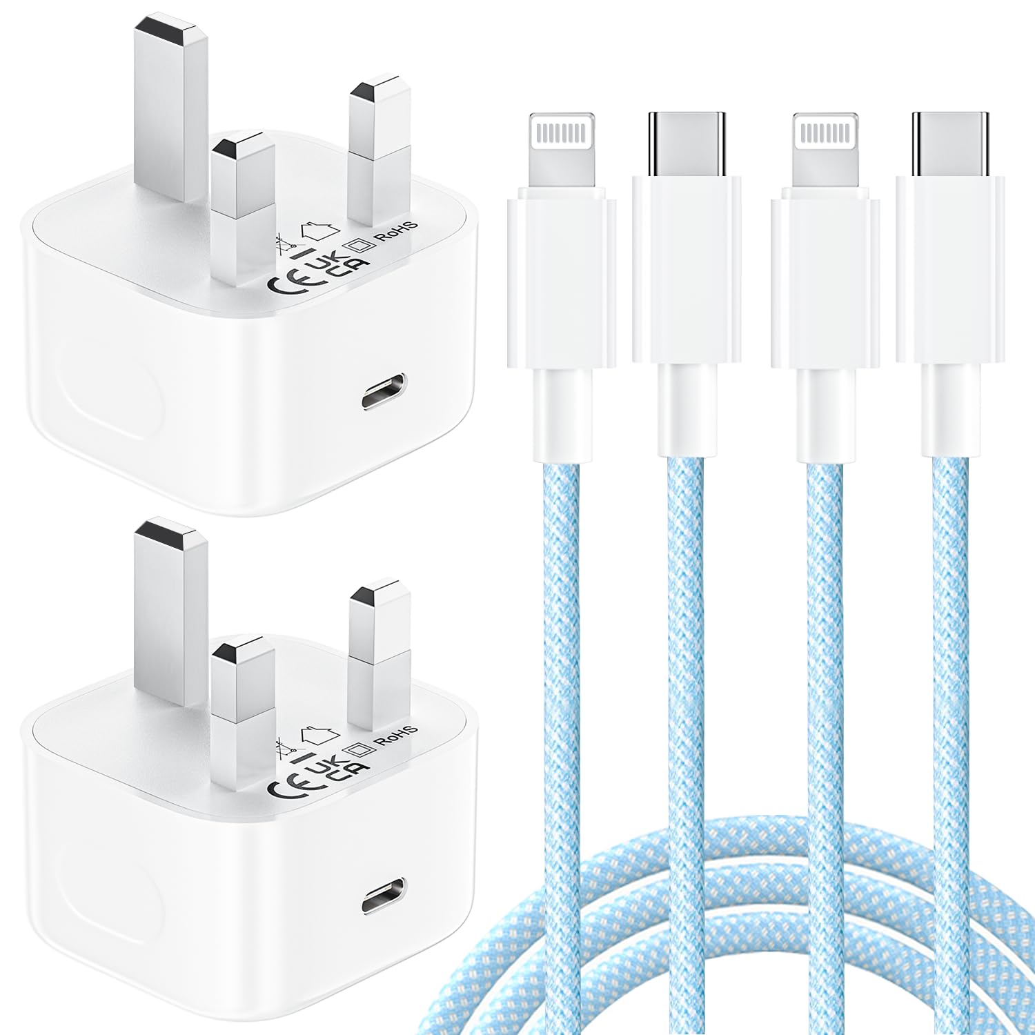for iPhone Charger Fast Charge [MFi Certified] 2PACK 20W for Apple Charger with 6FT 2.4A USB C to Lightning Cable,Phone Charging for iPhone 14/13/12/11 Pro/Pro Max/XS/XR/SE/8, for iPad Pro