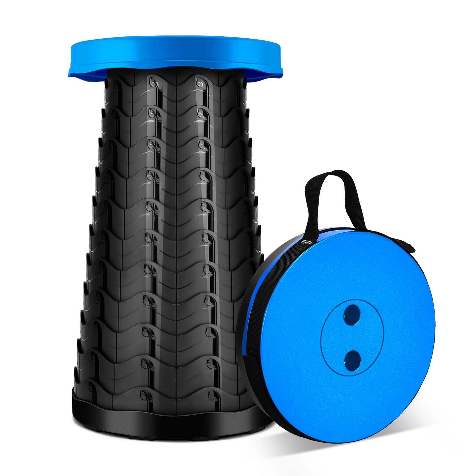 LUXJET Portable Folding Stool Lightweight Yet More Sturdy with Load Capacity 180KG, Retractable Plastic Foldable Collapsible Stool for Camping Fishing Hiking BBQ Outdoors Indoors Kitchen