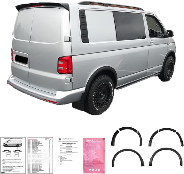 Oneway Set Wheel Arch Trims compatible with Volkswagen Transporter T6 2015-2019 (Short wheel base) - Matt black