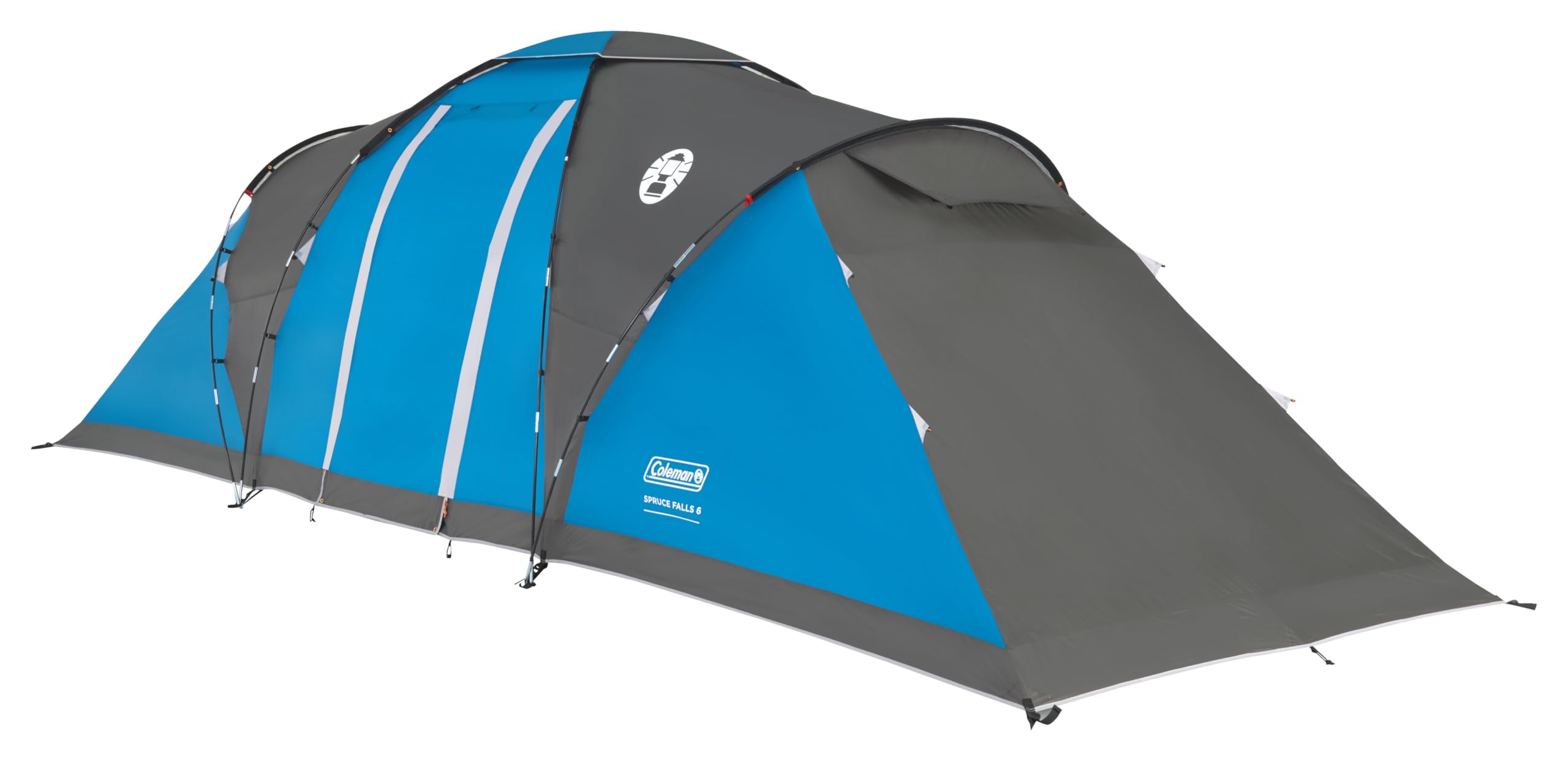 Coleman Spruce Falls 4 Tent | 4 Man Vis-a-Vis Family Tent with 2 opposite XXL size Bedrooms and Living area | 4 Person Camping Tent | 3000mm Waterproof | Sewn-in Groundsheet