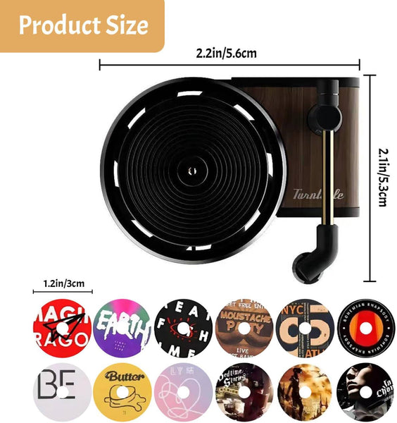 Car Air Fresheners, 12Pcs Fragrance Diffusers Clips Clip Record Player Design Perfume Vent Clip with Aromatherapy Tablets Accessories for Car Home Office