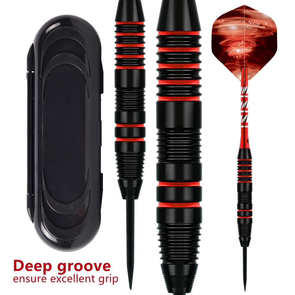 Steel Tip Darts Set,3 Pack Professional Dart with Aluminum Shafts and Darts Case