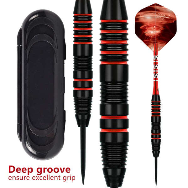 Steel Tip Darts Set,3 Pack Professional Dart with Aluminum Shafts and Darts Case