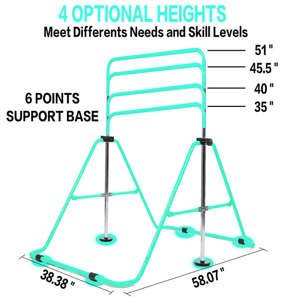 Horizontal Bar Gymnastics Kids Garden Home Reck Stretching Folding Value Gift Set,Expandable Gym Training Bar Equipment Adjustable Height for Boys