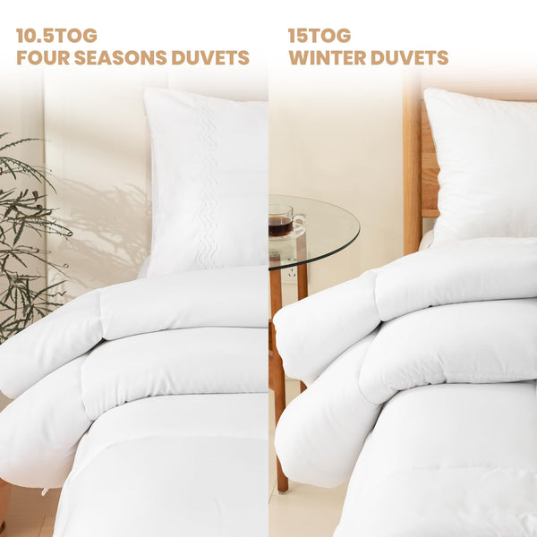 Good Nite King Size Duvet 15 Tog Duvet for Spring Autumn Winter Quilt Polyester Hollowfibre with Corner Ties (King 230220cm)