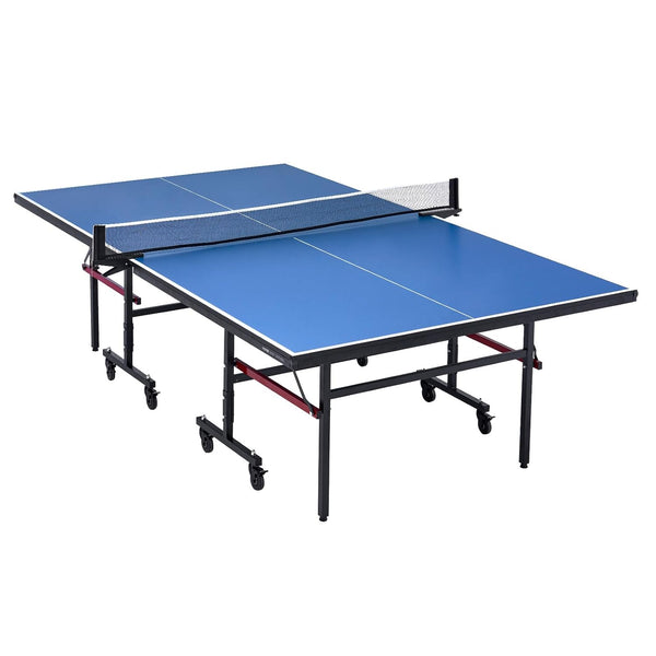 VEVOR Ping Pong Table, Professional Table Tennis Game, Indoor MDF Portable Table Tennis Table, Foldable Ping Pong Table with Quick Clamp Net and Lockable Wheels, 10 Minute Easy Assembly, 25mm Tabletop