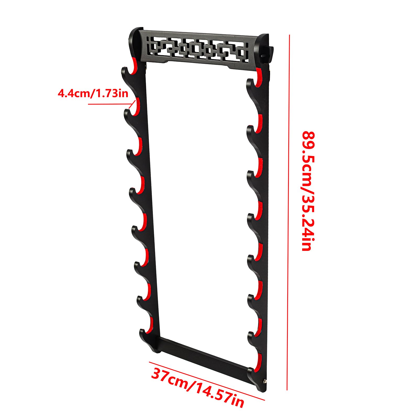 FOXSMZZ Sword Holder Wall Mount Samurai Sword Stand Display Katana Wakizashi Tanto Wall Hanger Sword Rack Five Layer (8-Tier)