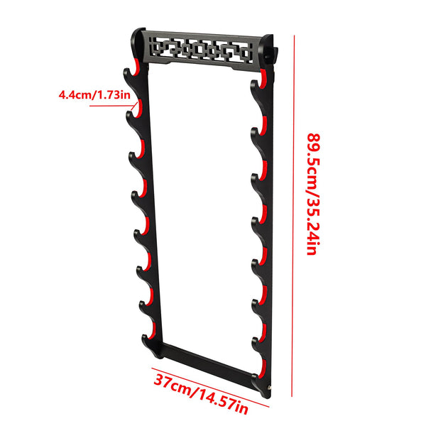 FOXSMZZ Sword Holder Wall Mount Samurai Sword Stand Display Katana Wakizashi Tanto Wall Hanger Sword Rack Five Layer (8-Tier)