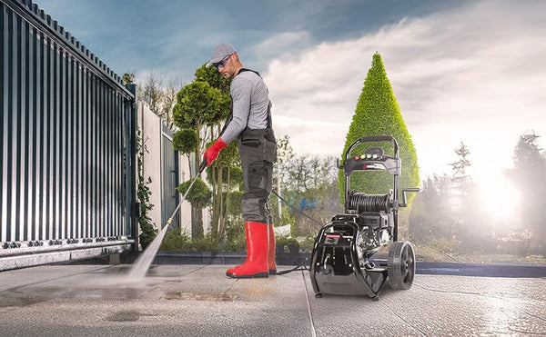 Bimson Power Petrol Pressure Washer UK Jet Wash 2900 PSI / 180 Bar, 30 meter Hose, Power Washer with 5 Spray Nozzles, Detergent tank 6L, High Pressure Washer, Portable, 2 Year Warranty