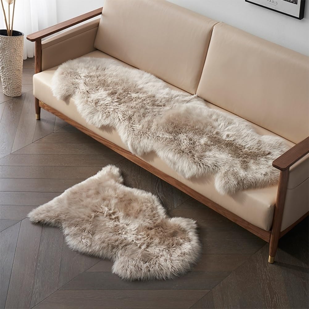 Altlue Real Genuine Sheepskin Rug Natural Sheepskin Throw Real Full Sheepskin Rugs Fluffy Fur Rug Authentic Sheepskin Seat Covers For Chairs Sheepskin