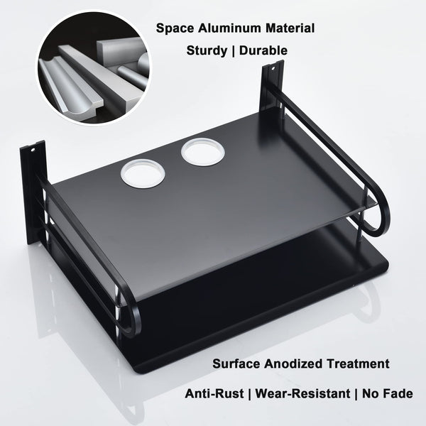 HNVNER Wall Mounted Projector Shelf Metal Router Rack DVD Player Bracket, Floating Wall Shelves For TV Components Such as Cable TV Box/Sky Box/Media