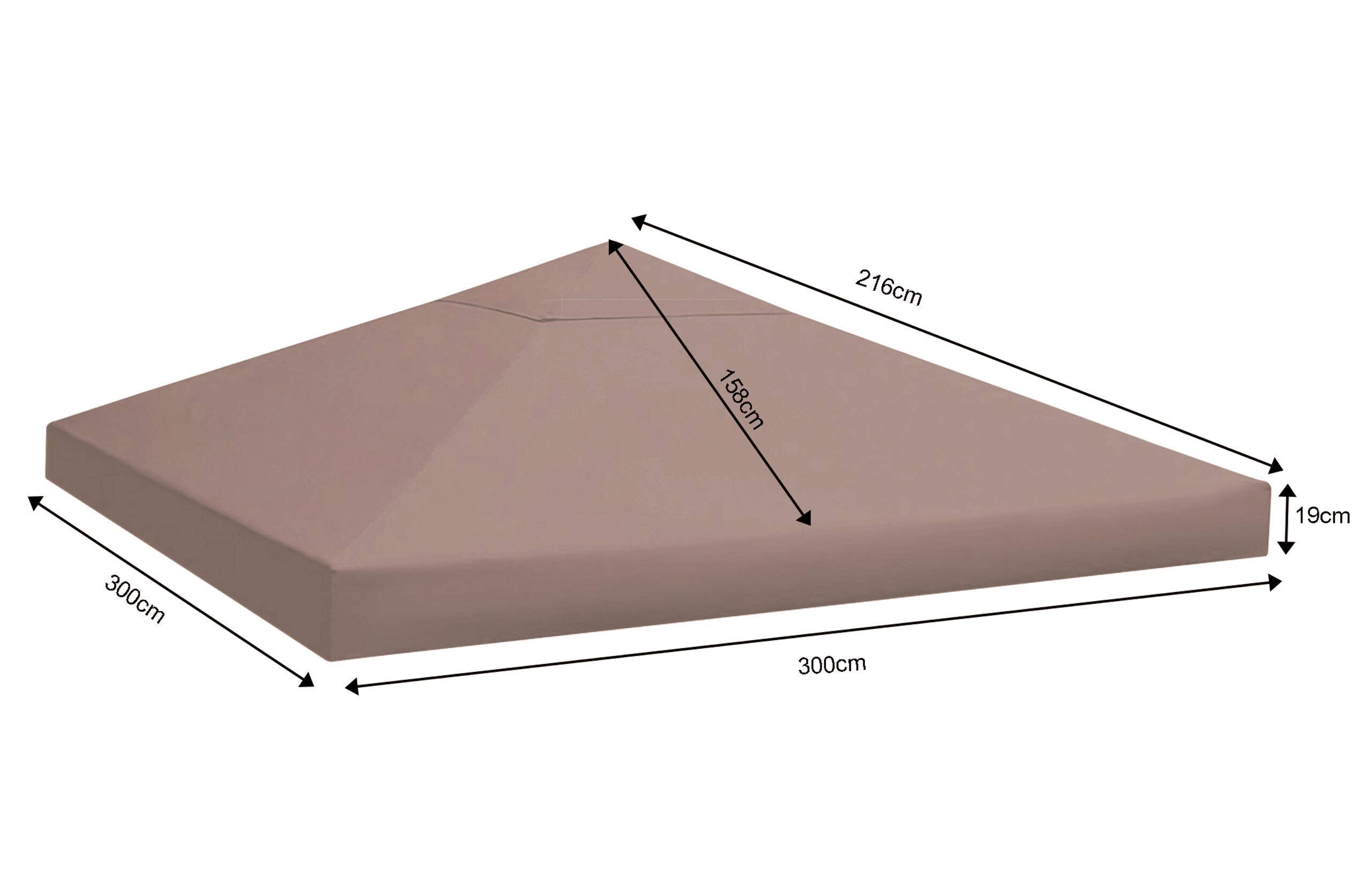 QUICK STAR Replacement Roof for Gazebo 3x3m Brown-Gray