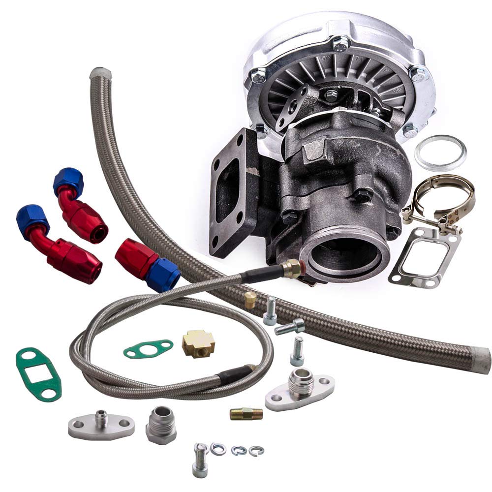 maXpeedingrods Universal Turbo Oil Line Kits Feed Line AN10 & Return Line kits T3 T4 T04E T3T4 T70 GT28