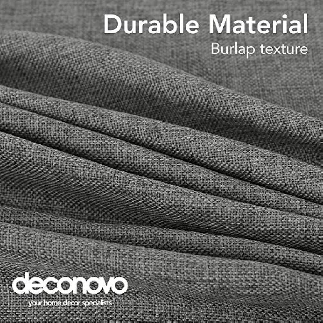 Deconovo - Waterproof Soft Linen Effect Rectangular Tablecloth - Ideal for Dining Rooms, Kitchens, Living Rooms, Gardens - 132 x 178 cm - Grey