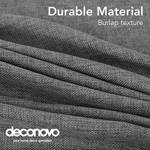 Deconovo - Waterproof Soft Linen Effect Rectangular Tablecloth - Ideal for Dining Rooms, Kitchens, Living Rooms, Gardens - 132 x 178 cm - Grey