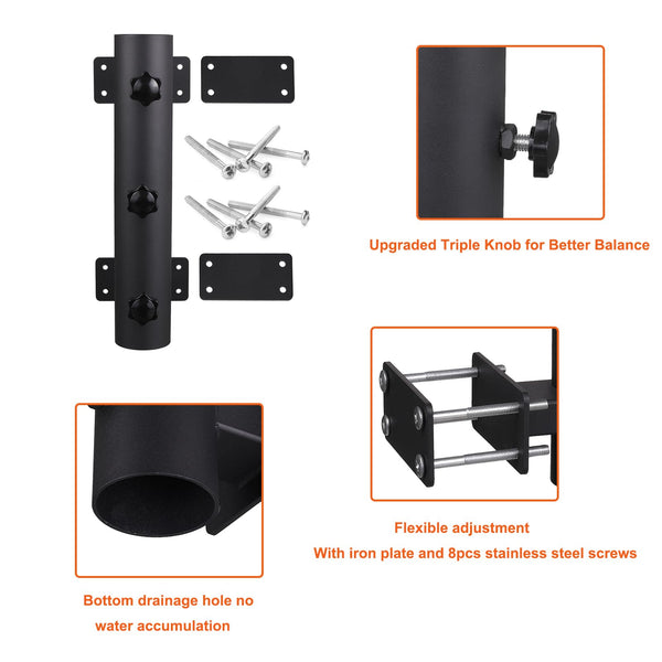 VANROUG Heavy Duty Parasol Holder Patio Umbrella Stand Mount Umbrella Stand Bench Buddy Umbrella Holder Fixed Clip Umbrella Clamp for