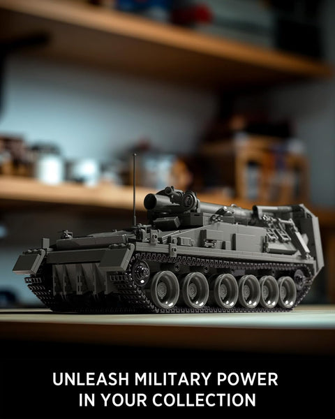 2S4 Military Tank Building Set, Self-Propelled Heavy Mortar Set for Adults, Collectible Model to Build and Display, Gift for Military Fans (1438PCS, NF10291)