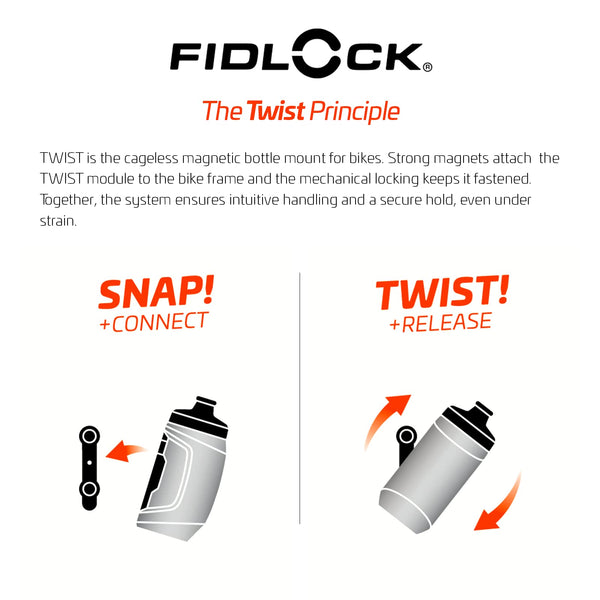 Fidlock TWIST Bottle 590 + Bike Base Clear 590ml 590Ml, Clear