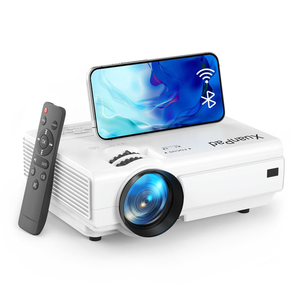 XuanPad Mini Projector, 2025 Upgraded 14000L Portable Video Home Projector, HD 1080P Supported, Compatible with TV Stick, HDMI, USB, AV, Laptop, iPhone, Android Smartphone