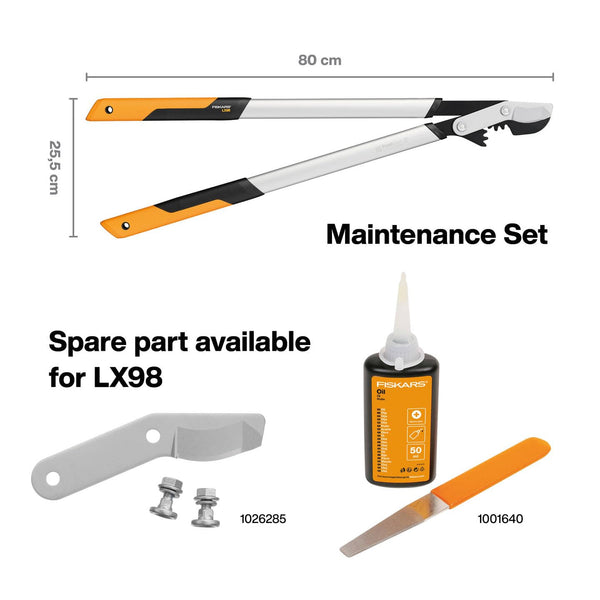 Fiskars PowerGear X Loppers Bypass L LX98, Fresh Wood Cutter with Sharp Blades, size L, Non-stick coating, Cutting diameter: 5 cm, Hardened steel,