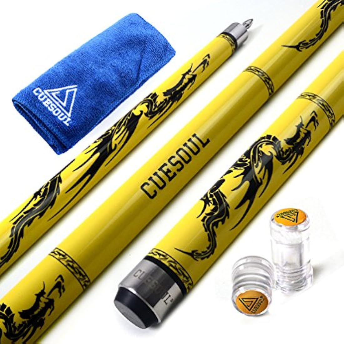 CUESOUL 58 Inches 19oz Joint Pool Cue Stick Billiards Premium Canadian Maple Pool Cue, Multi-layered Tip, 11.5/12.75mm Billiards Pool Cue Set Accessories