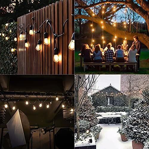 Meidaoduo 15M Festoon Lights Outdoor IP65 50FT Outdoor String Lights with 15+1 Shatterproof Bulbs 2700K for Patio Pergola Gazebo Backyard Fence Garden Lights Linkable