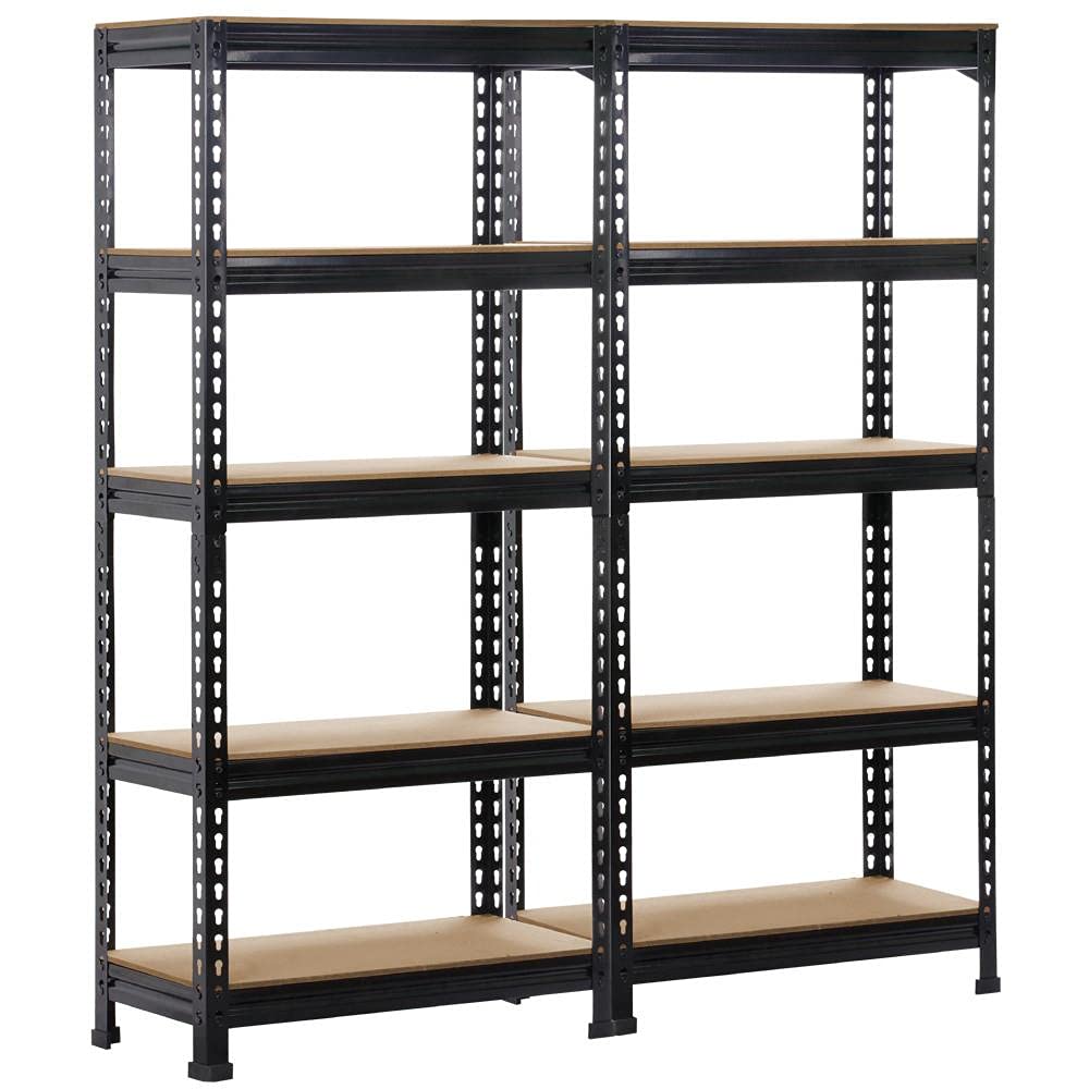 Yaheetech 5 Tier Garage Shelving Units, Heavy Duty Racking shelves, 150KG Per Shelf/750KG Capacity, 70cmx30cmx150cm（LxWxH,Dark Gray