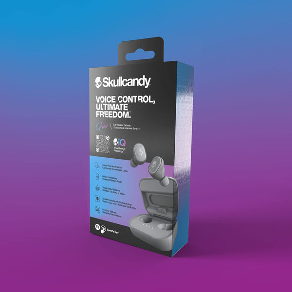 Skullcandy Grind In-Ear Wireless Earbuds, 40 Hr Battery, Skull-iQ, Alexa Enabled, Microphone, Works with iPhone Android and Bluetooth Devices - True Black